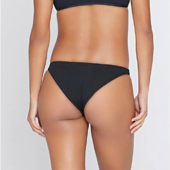 New L*SPACE Women's Black Ribbed Camacho Bikini Bottom Size XS - Picture 2 of 6